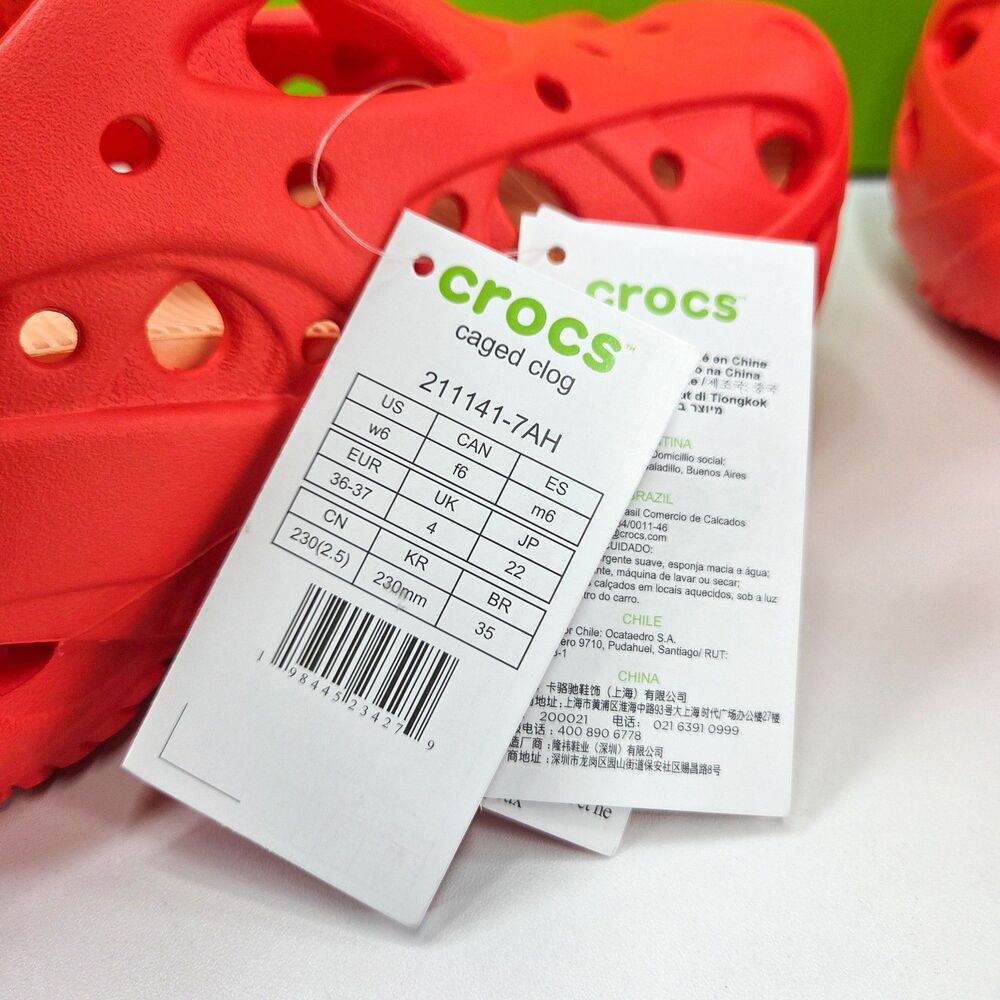 Crocs Women's Caged Clog Starfish Orange Sandals 211141-7AH Sz 6W - Picture 6 of 8